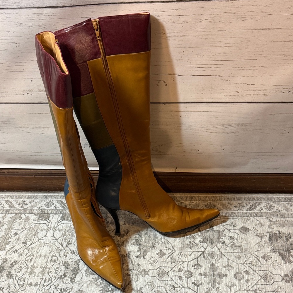 Women’s JM Multicolor Leather Heeled Boots EU size 41 or US 10.5 - Picture 10 of 10